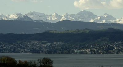 Swiss mountains above Lake Zurich, part of the Greater Zurich Area